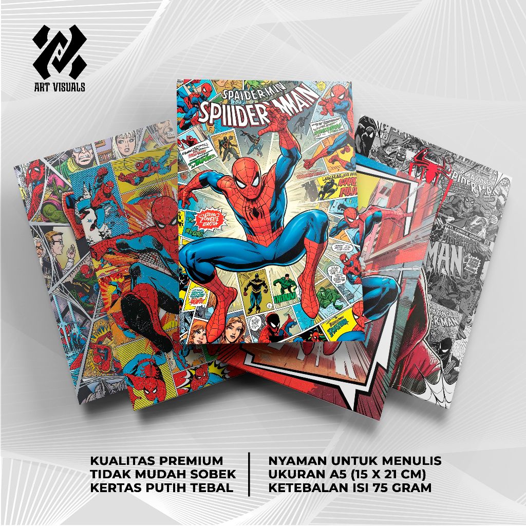 

Buku Tulis Custom Tema Spiderman Terlengkap Termurah Model Bebas Pilih Foto/Buku Tulis Sekolah/Buku Catatan