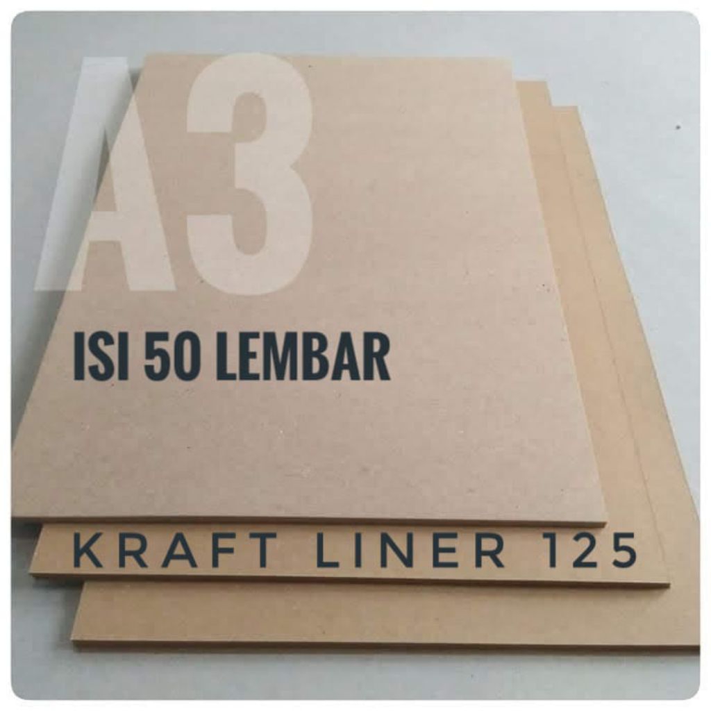 

1 Pack Kertas Samson / Kertas Coklat / Kertas Kraft Liner 125 gsm Ukuran A3 / 29,7 cm X 42 cm ( isi 50 Lembar )