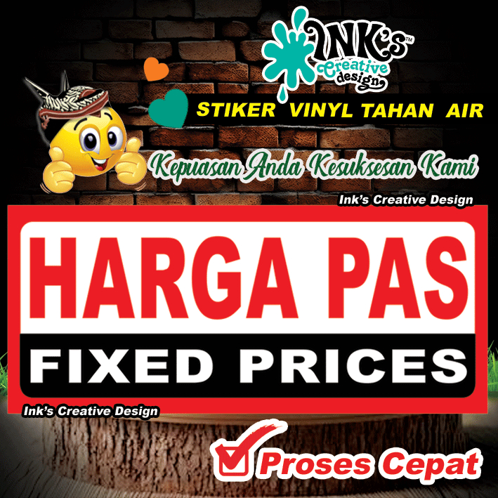 

STIKER MAAF HARGA PAS - FIXED PRICE