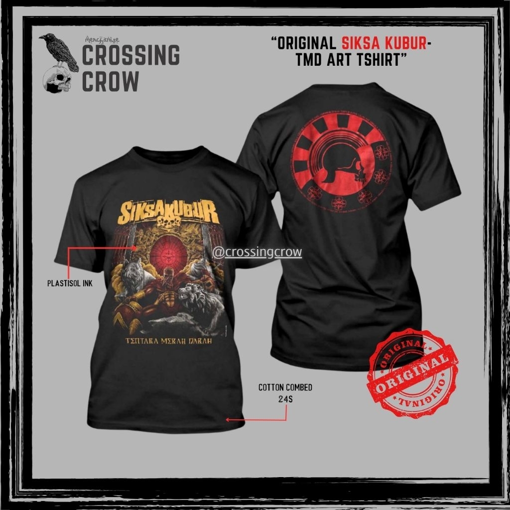 T shirt SiksaKubur Original Artikel Tentara merah darah