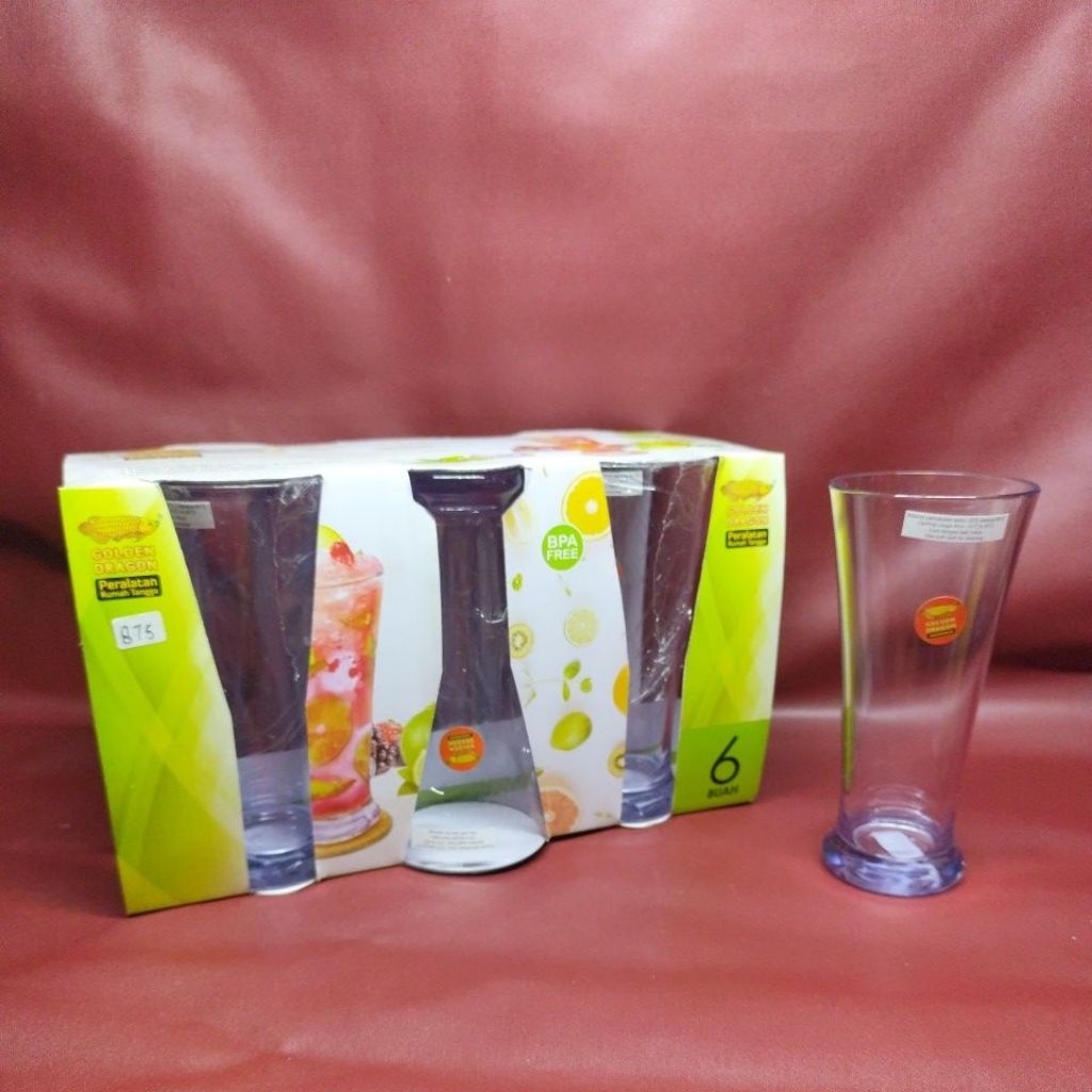 Gelas Bening Melamin Golden Dragon (Original) 875