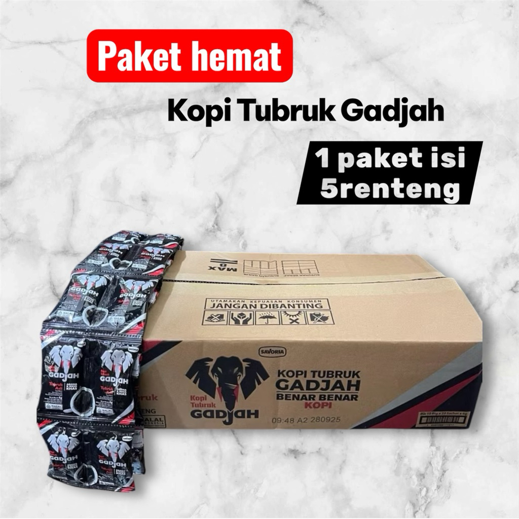 

Kopi Tubruk Gadjah isi 5renteng Paket Hemat