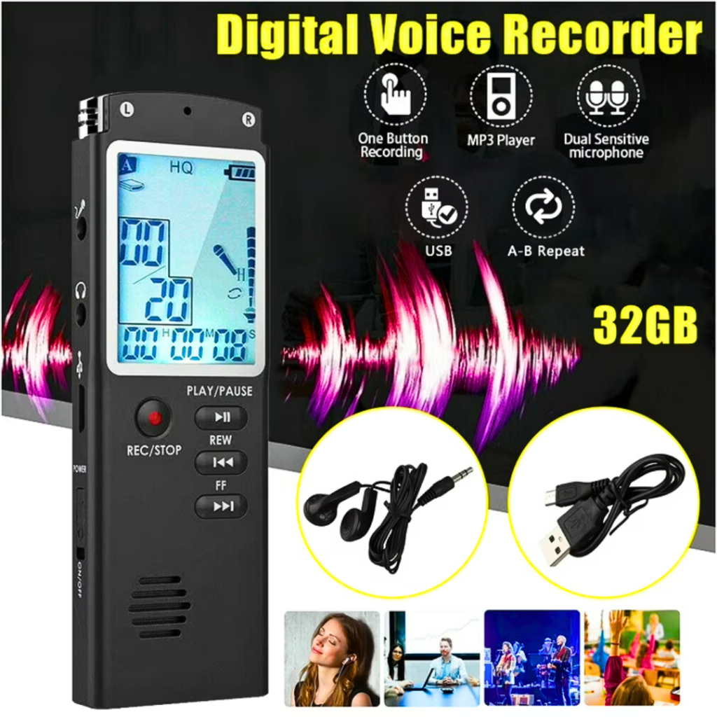 COD TaffSTUDIO Perekam Suara jernih tersembunyi untuk konten jarak jauh Digital Voice 8GB - T60