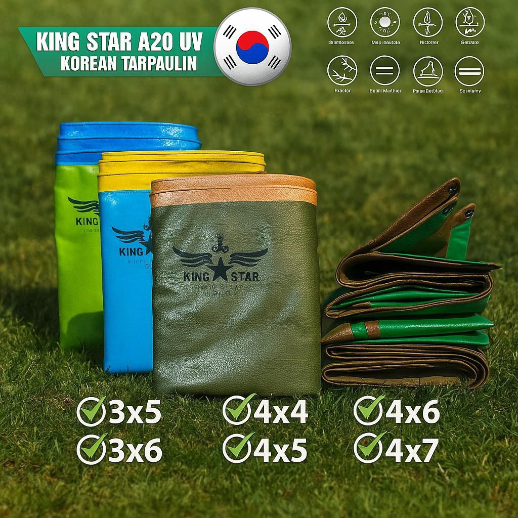 TERPAL KOREA A20 UV | KUAT TAHAN LAMA DAN HUJAN | 3x5, 3x6, 4x4, 4x5, 4x6, 4x7 | PROMO TERMURAH