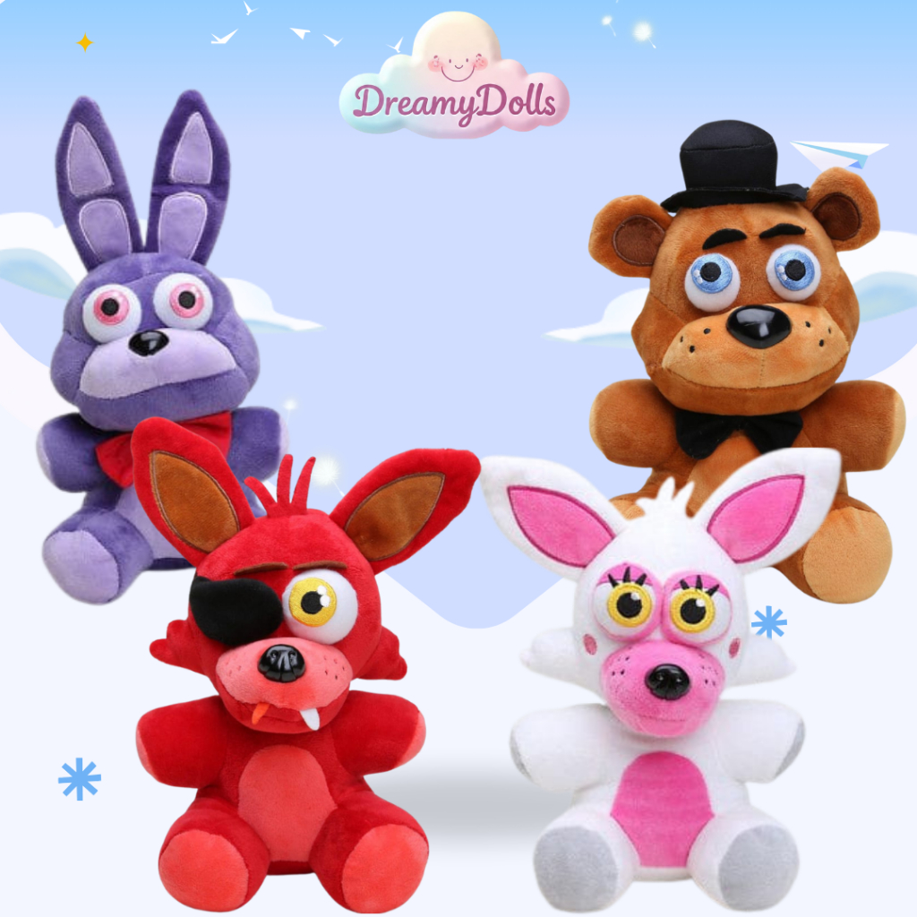 DreamyDoll's Boneka Freddy's FNAF Mainan Five Night At Freddy Security Breach Bahan Plush