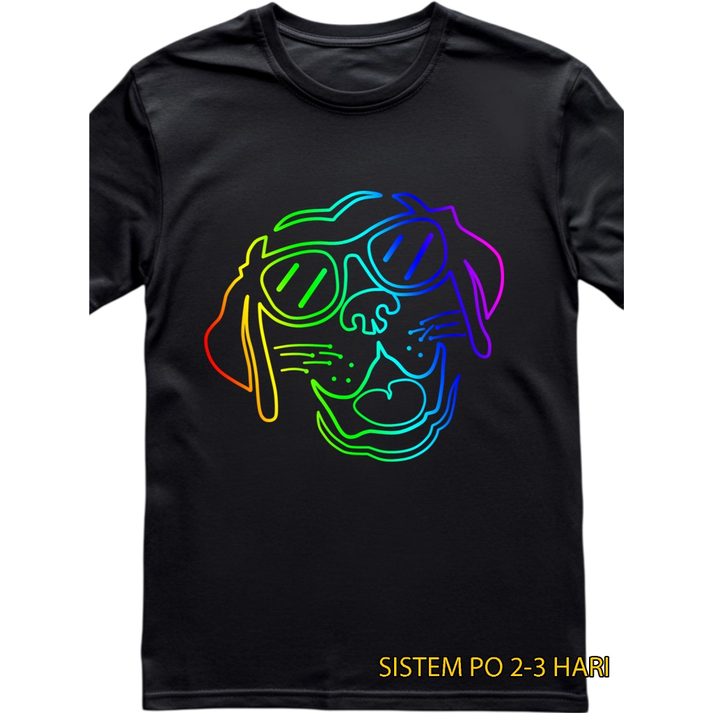 Kaos doodle "Neon Dog"