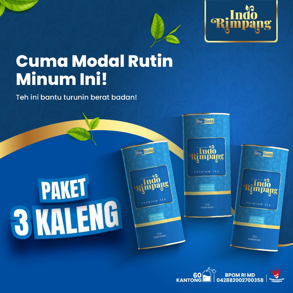 

BIO GOLD Teh Indo Rimpang Premium Tea - Teh Herbal Detox Bantu Turunkan Berat Badan dan Sehatkan Tubuh - Teh Rempah Ala JSR