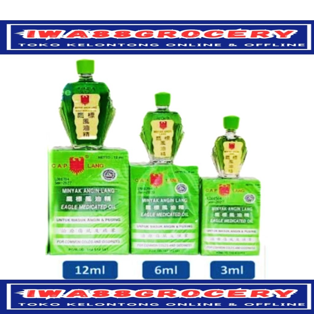 cap lang minyak Angin PPO 3ml  6ml & 12ml semua ukuran