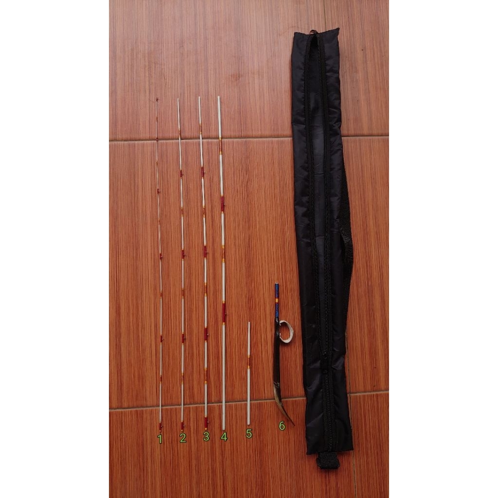 Joran pancing wader travel 2in1 fiber optic