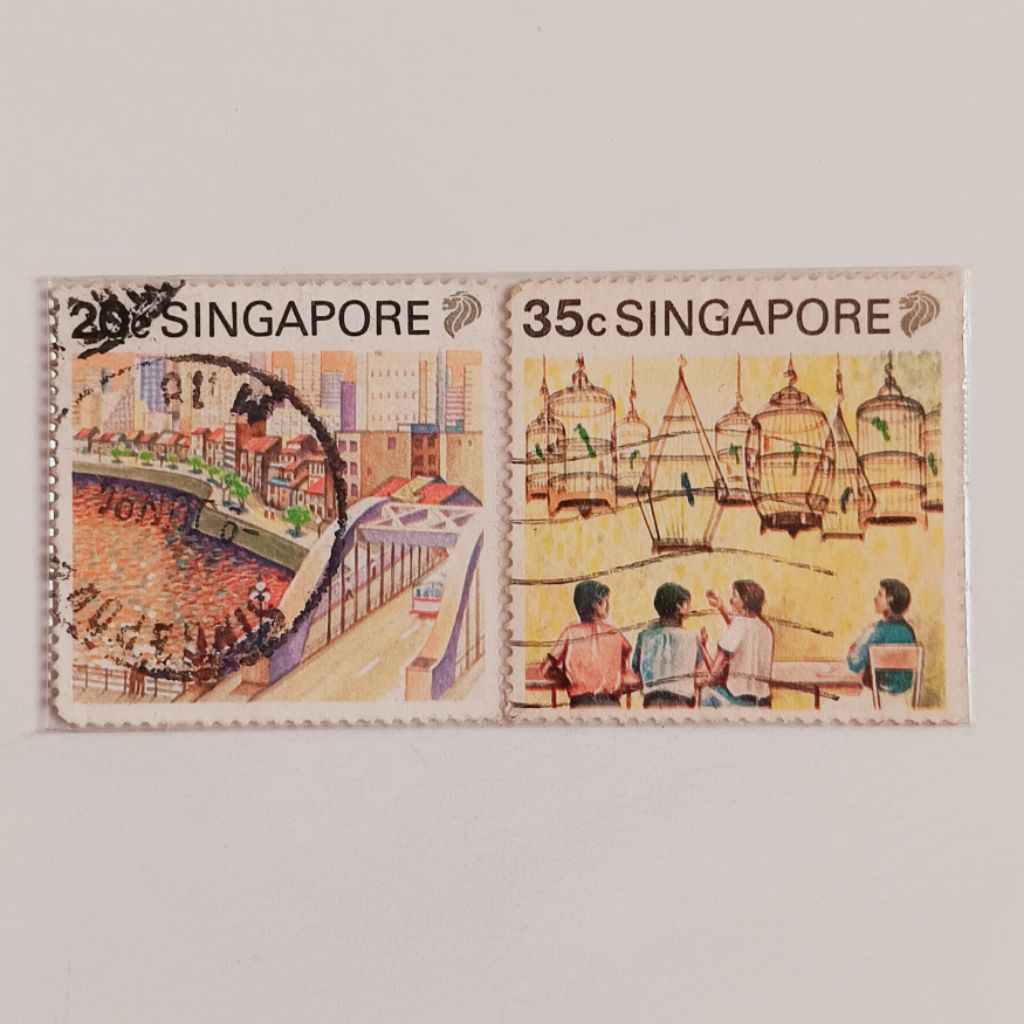 

(AG) Perangko Singapore 1990 Tourism and Culture Set 2 pcs Used