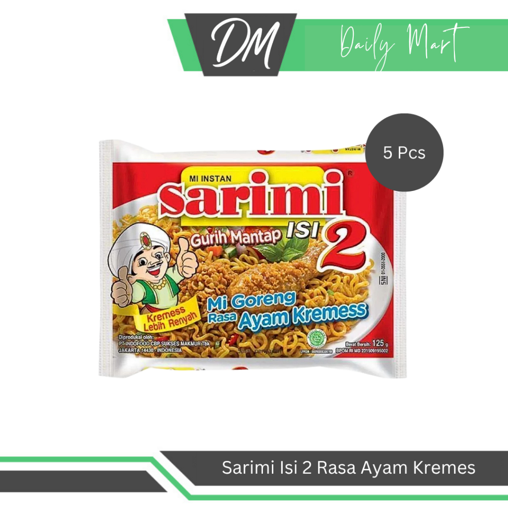 

Sarimi Isi 2 Goreng Rasa Ayam Kremes (Harga Per 5 Pcs) - Mie Instan Enak Murah Besar
