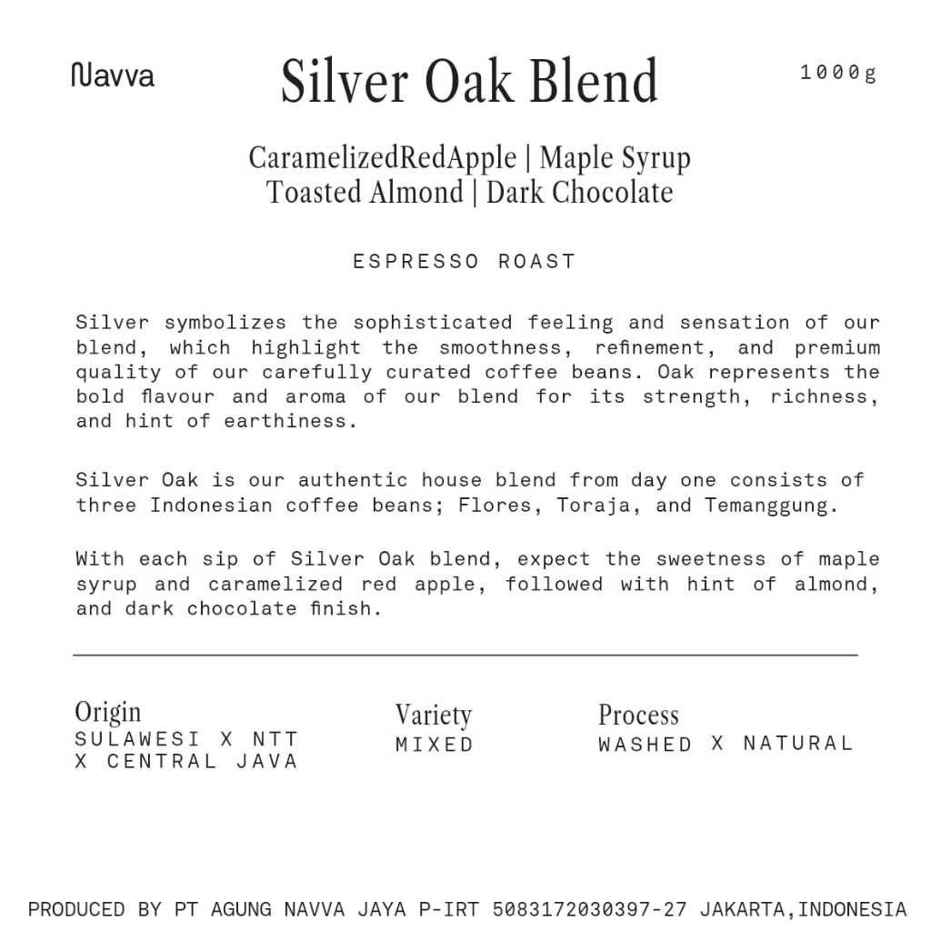 

Silver Oak – Navva's Signature House Blend 1000gr