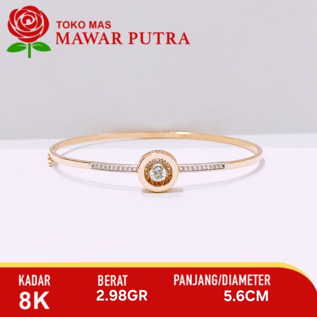 GELANG OVAL FASHION LOTUS GOLD 8K
