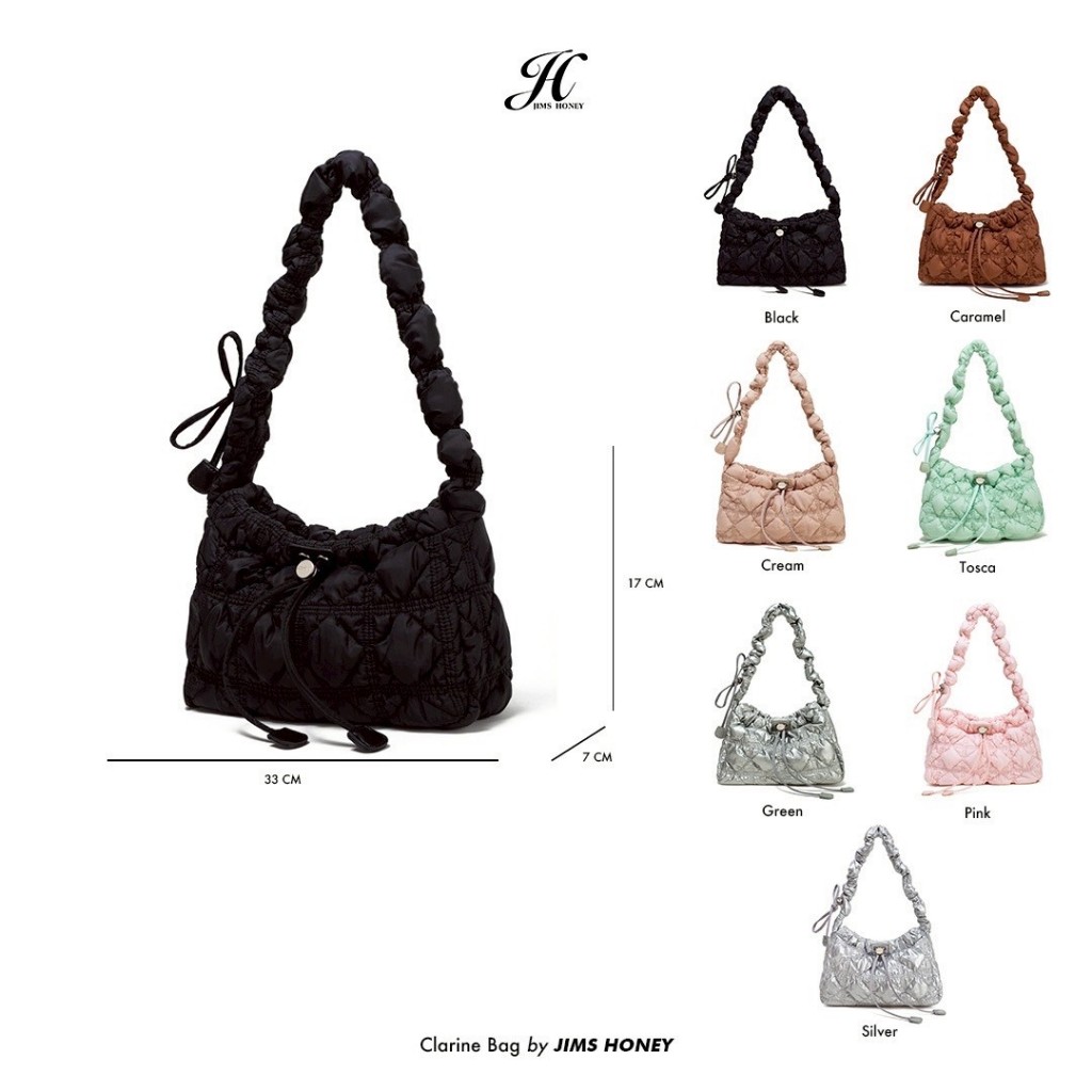 JIMS HONEY CLARINE BAG Tas Selempang Shoulder Bag Wanita Slingbag Cewek Jimshoney Trendy Elegan Kulit
