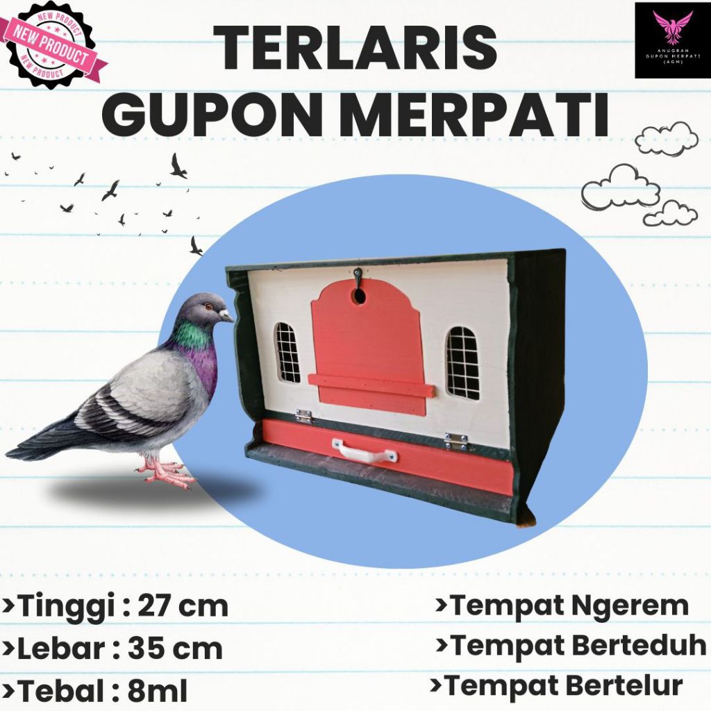 TERMURAH KANDANG GUPON BURUNG MERPATI/DARA TERLARIS (PENGIRIMAN WARNA RANDOM TERGANTUNG STOK CAT)