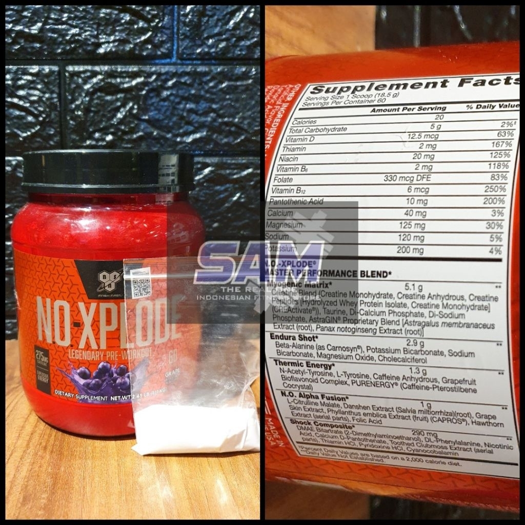 Suplemen Fitness Eceran Repack BSN NO Xplode 1 serving Pre Workout