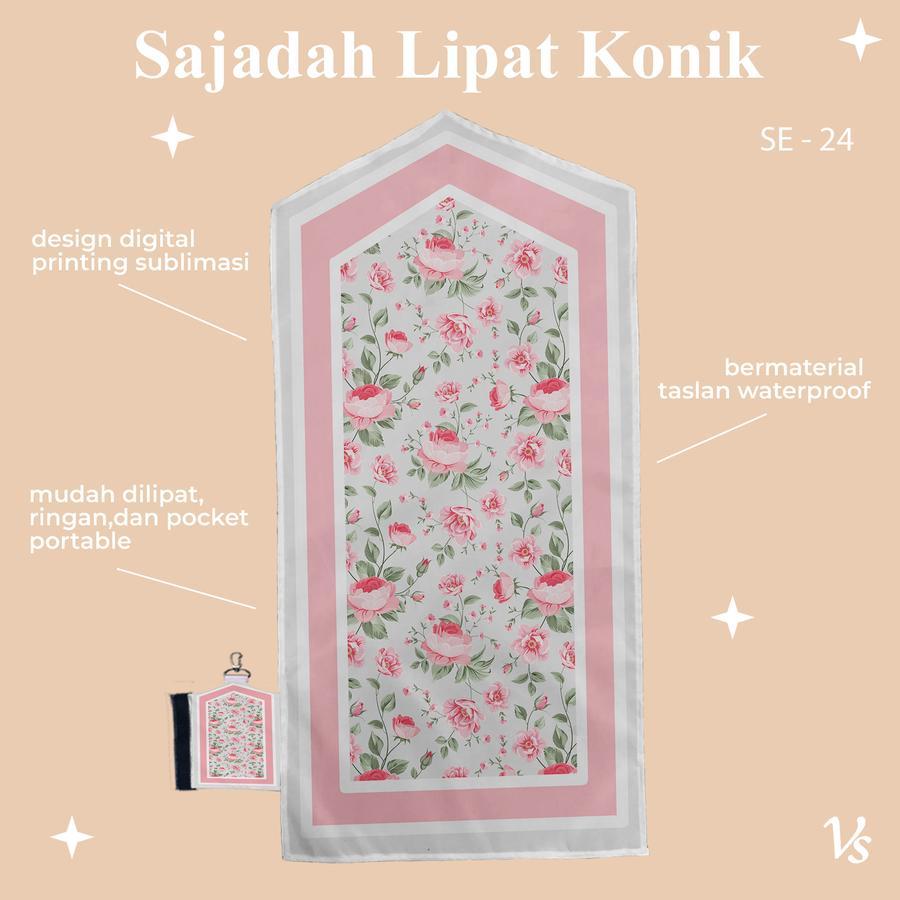Sajadah Travel Konik Perlengkapan Sholat Sajadah Travel Lipat Mini Bahan Tipis Lembut