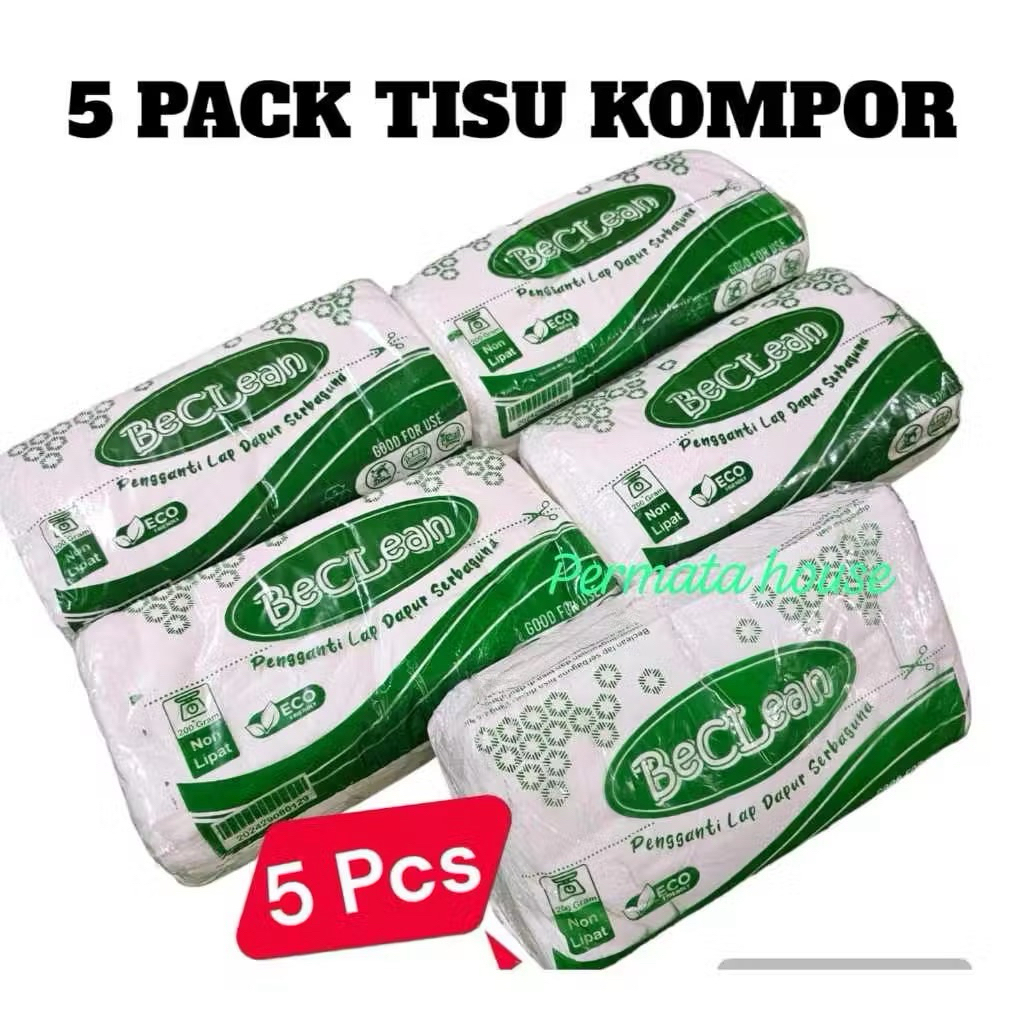 1 KILO TISU AJAIB - TISU KOMPOR TISU SERBAGUNA BE CLEAN 200gr x 5 pack