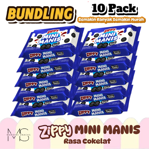 

[BUNDLING 10 PACK] ZIPPY MINI MANIS Rasa Coklat Kemasan Pack