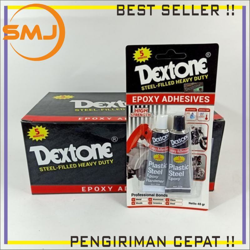 

Paket Usaha Lem Dextone Lem Epoxy Lem Plastik Steel 48gr 5 menit 1 dus 12 pcs
