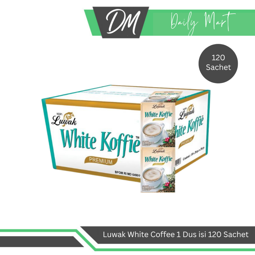 

Luwak White Coffee 1 Dus Isi 12 Renceng / 120 Sachet - Kopi Instan Premium Enak Murah