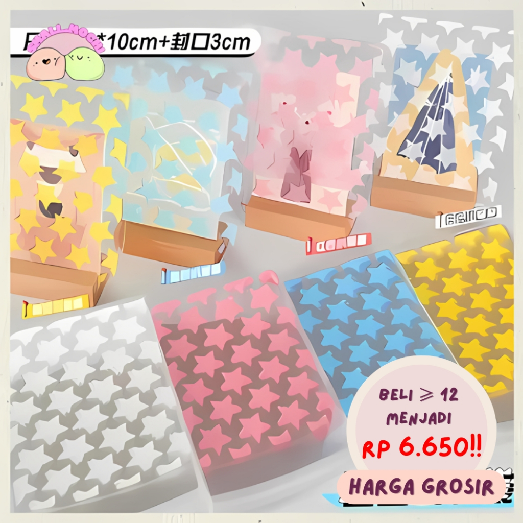 

1 Pack (50 LEMBAR) Plastik Packing Bening Bermotif Best Seller