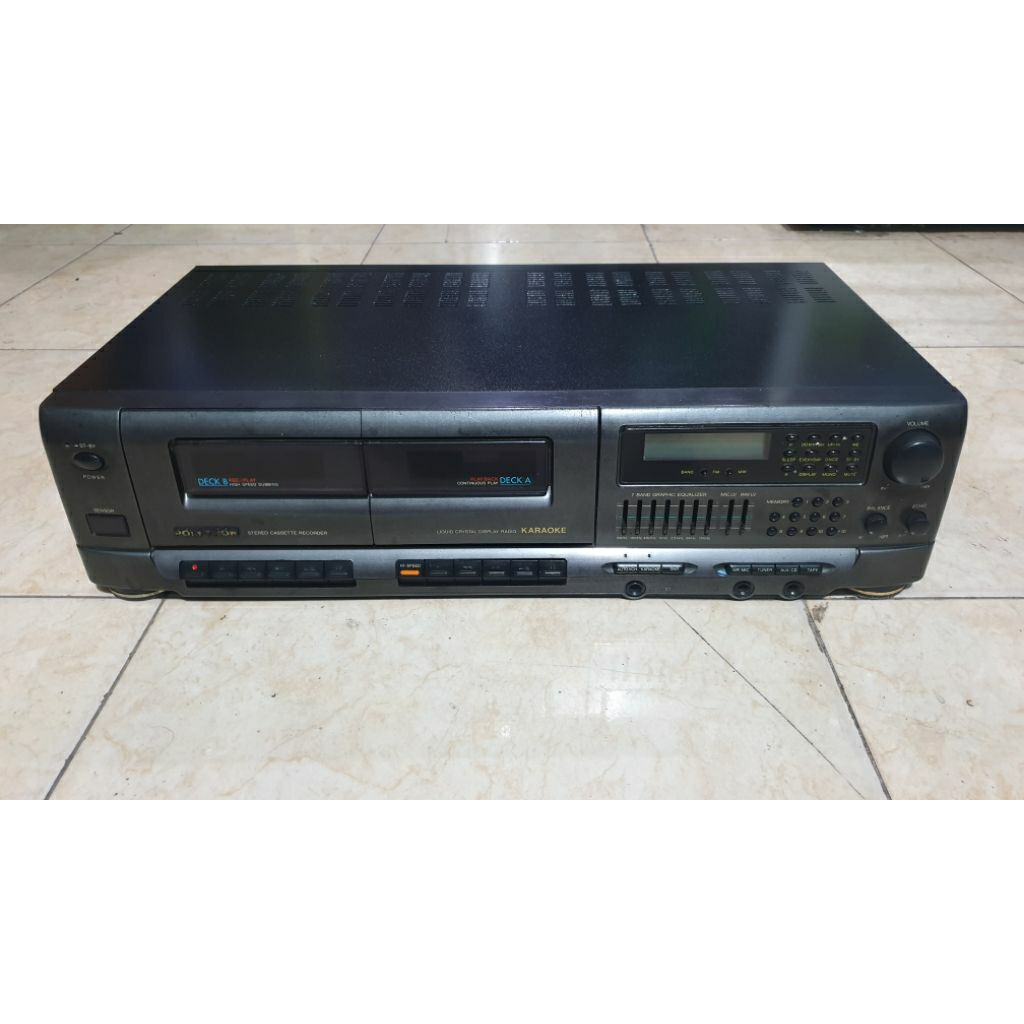 tape deck polytron bb 652 double kaset pita power amplifier karaoke radio aux line out second bekas 