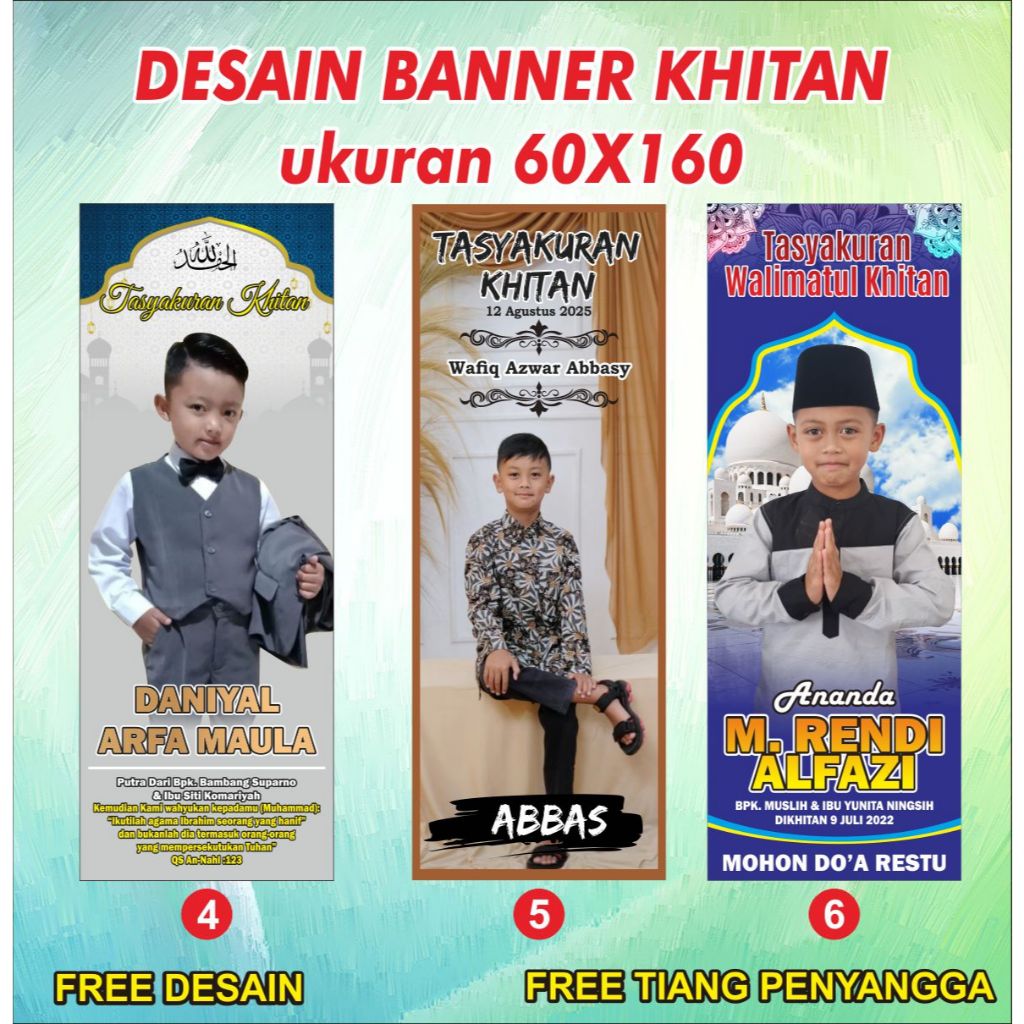 Paket X Banner Khitan Tasyakuran Khitanan Walimatul Khitan