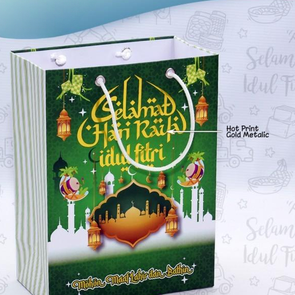 

Paperbag Tas Jinjing Idul Fitri Isi 1 Pcs Ukuran 15 x 8 x 20 Cm Karton Laminasi Matt Doff