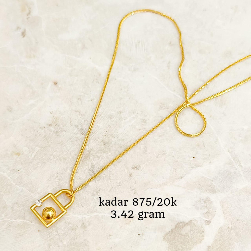 kalung ubs emas asli 20 karat model padlock model simpel elegant