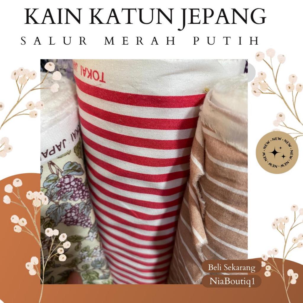 KAIN KATUN JEPANG MOTIF GARIS SALUR STRIPE