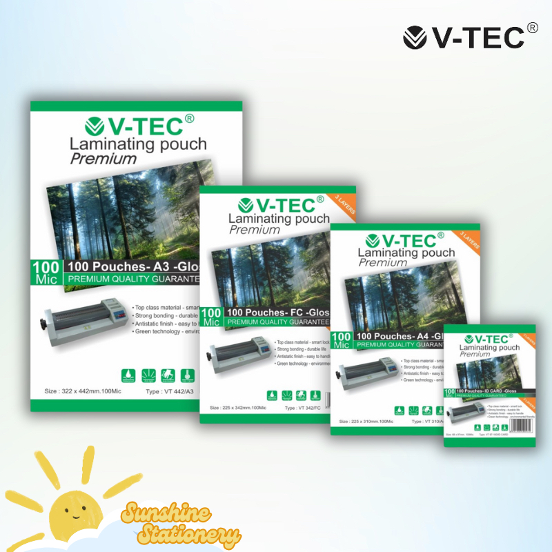 

[PAK/100LBR] V-TEC Mika Laminating A4 F4 Laminating Pouch Film Plastik Laminating
