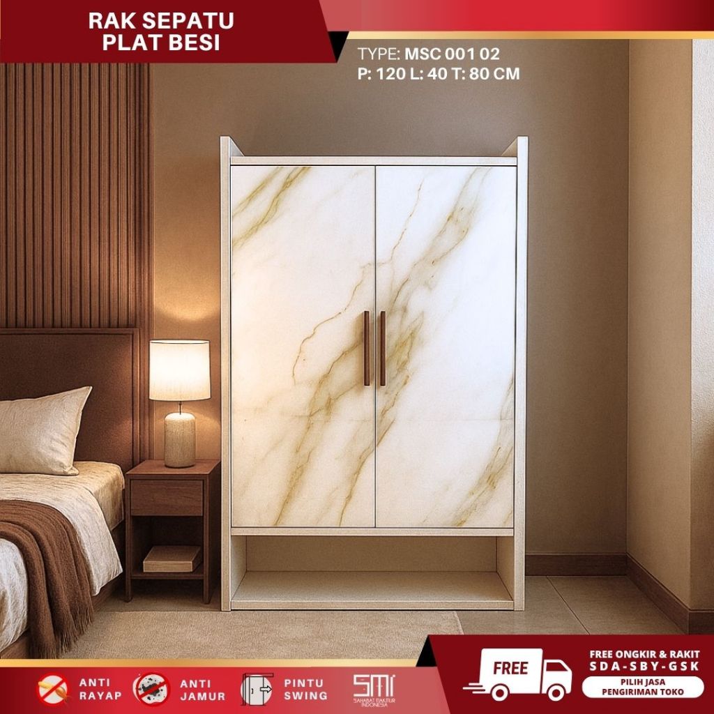 Rak Sepatu dan Sandal Besi MSC 002-02 – Rak Full Besi Model Minimalis