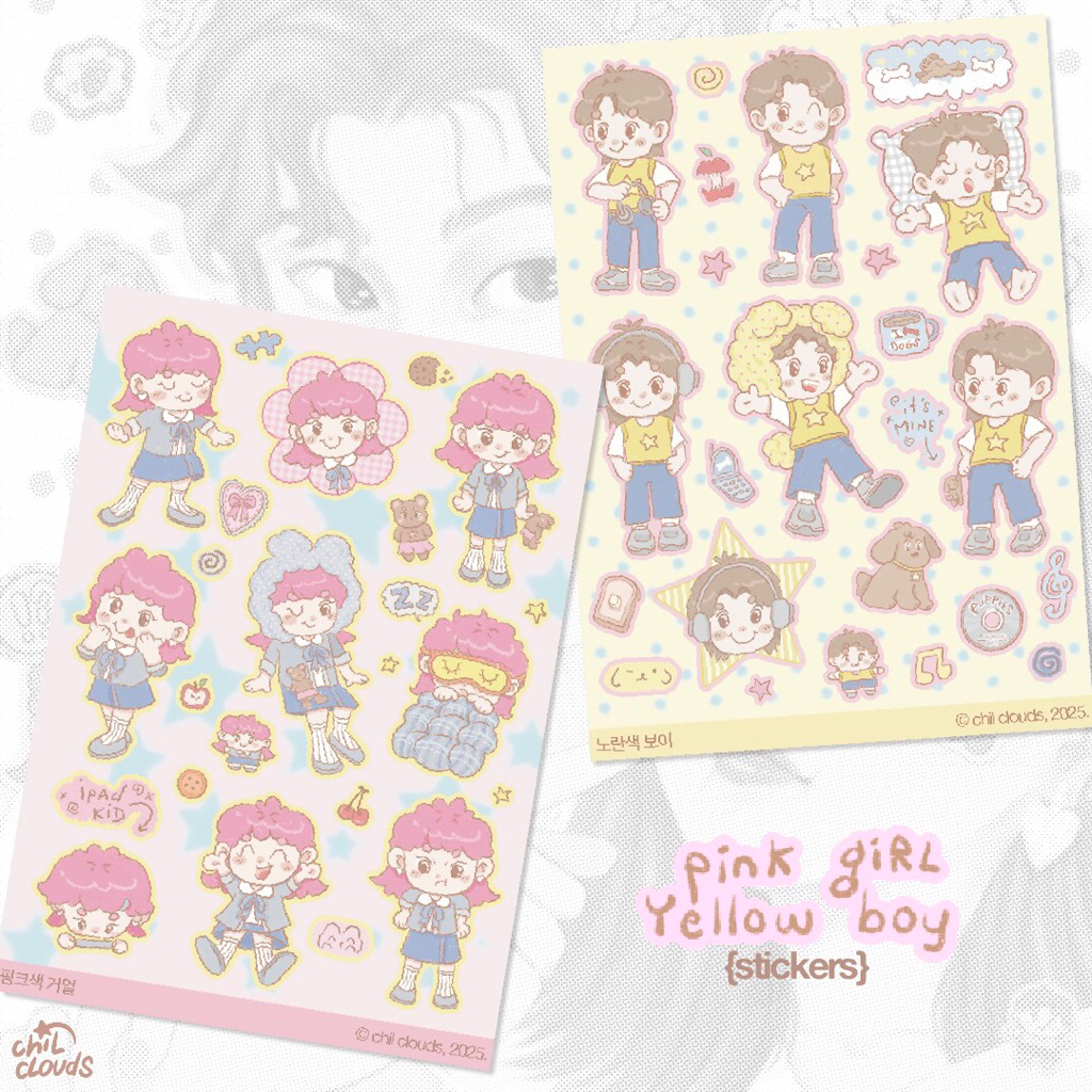 

[PRE-ORDER] Pink Girl & Yellow Boy Stickers