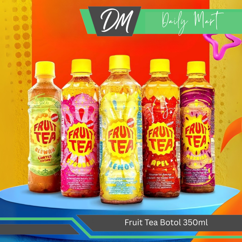 

Fruit Tea Botol 350ml All Variant - Minuman Teh Kemasan Rasa Apel/Lemon/Freeze/Blackcurrant/Strawberry Original Murah