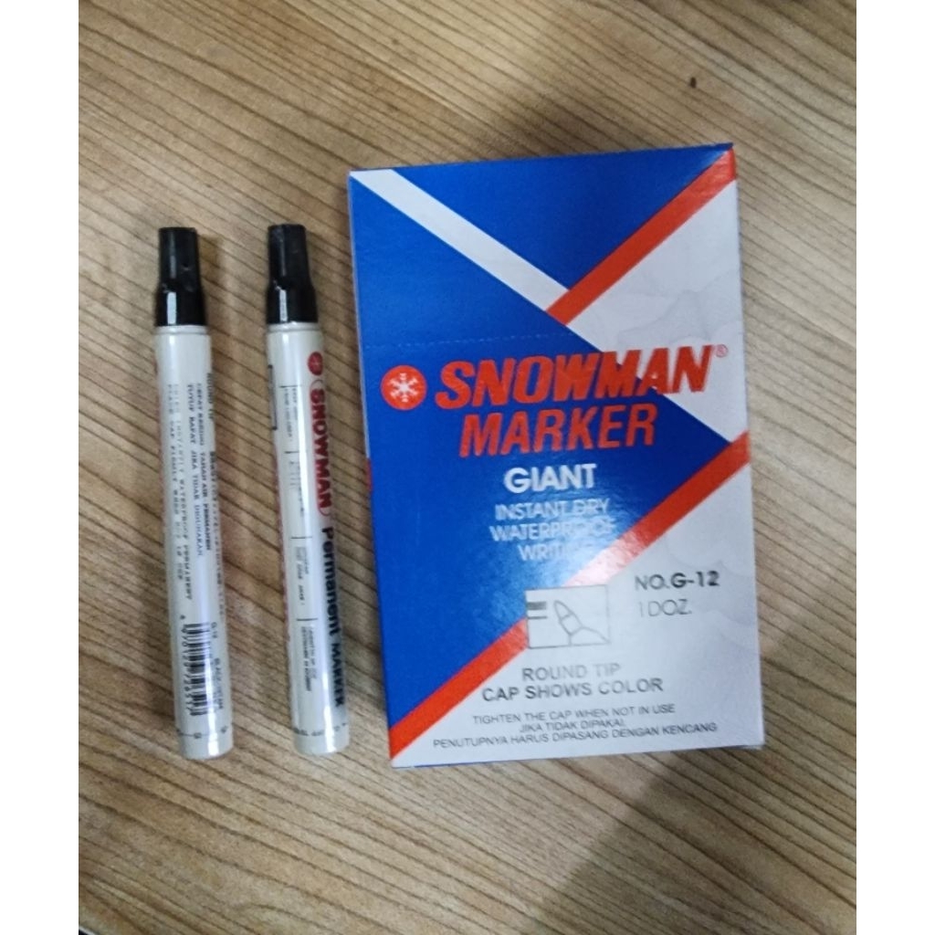 

Spidol Snowman permanen G 12 hitam / biru 1 box Stationery