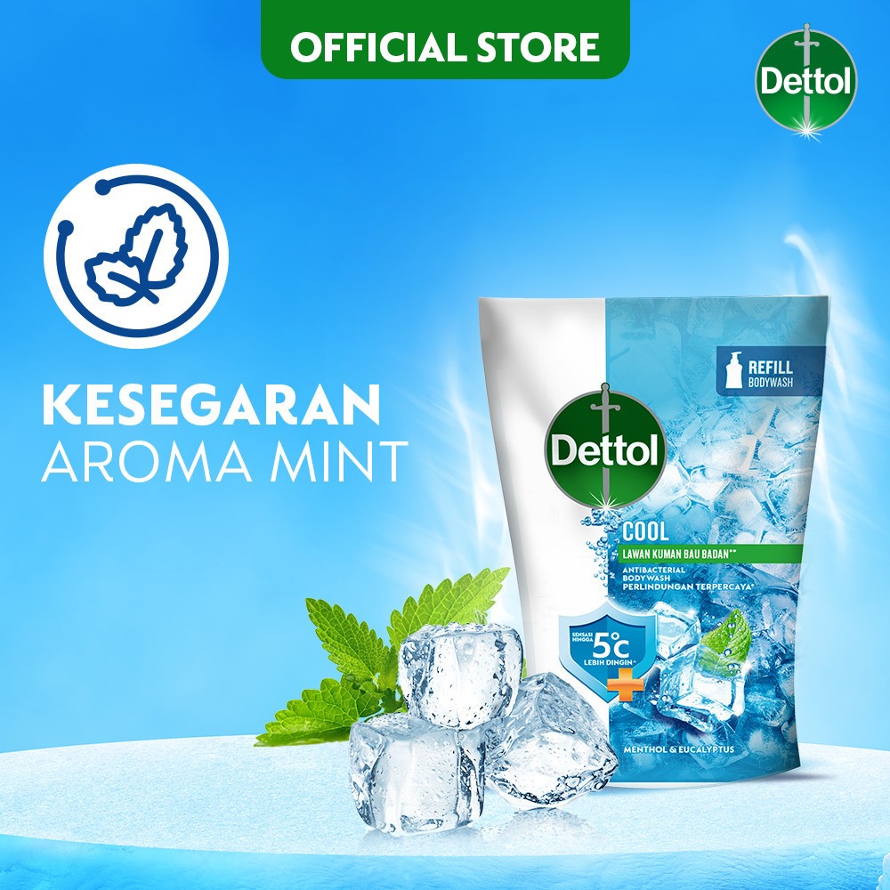 Dettol Bodywash Sabun Mandi Cair Refill Cool 200ML