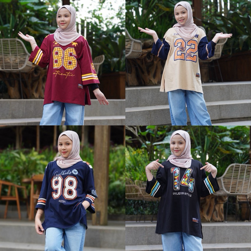 GYL Kids Kaos Oversize Angka Anak Perempuan