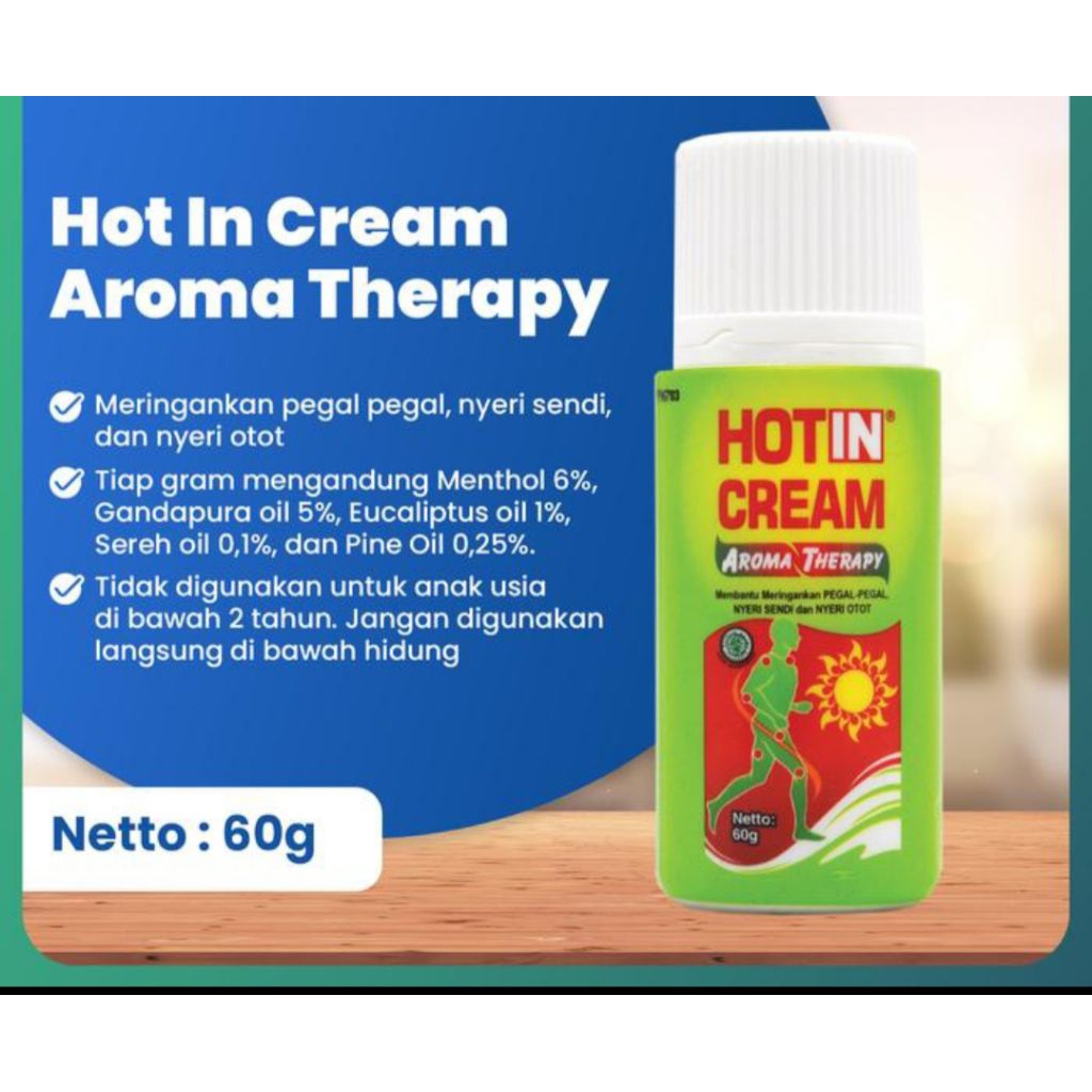 HOT IN CREAM AROMATHERAPY (BOTOL) 60GR - HOT IN CREAM 60GR - AROMATHERAPY (HIJAU)