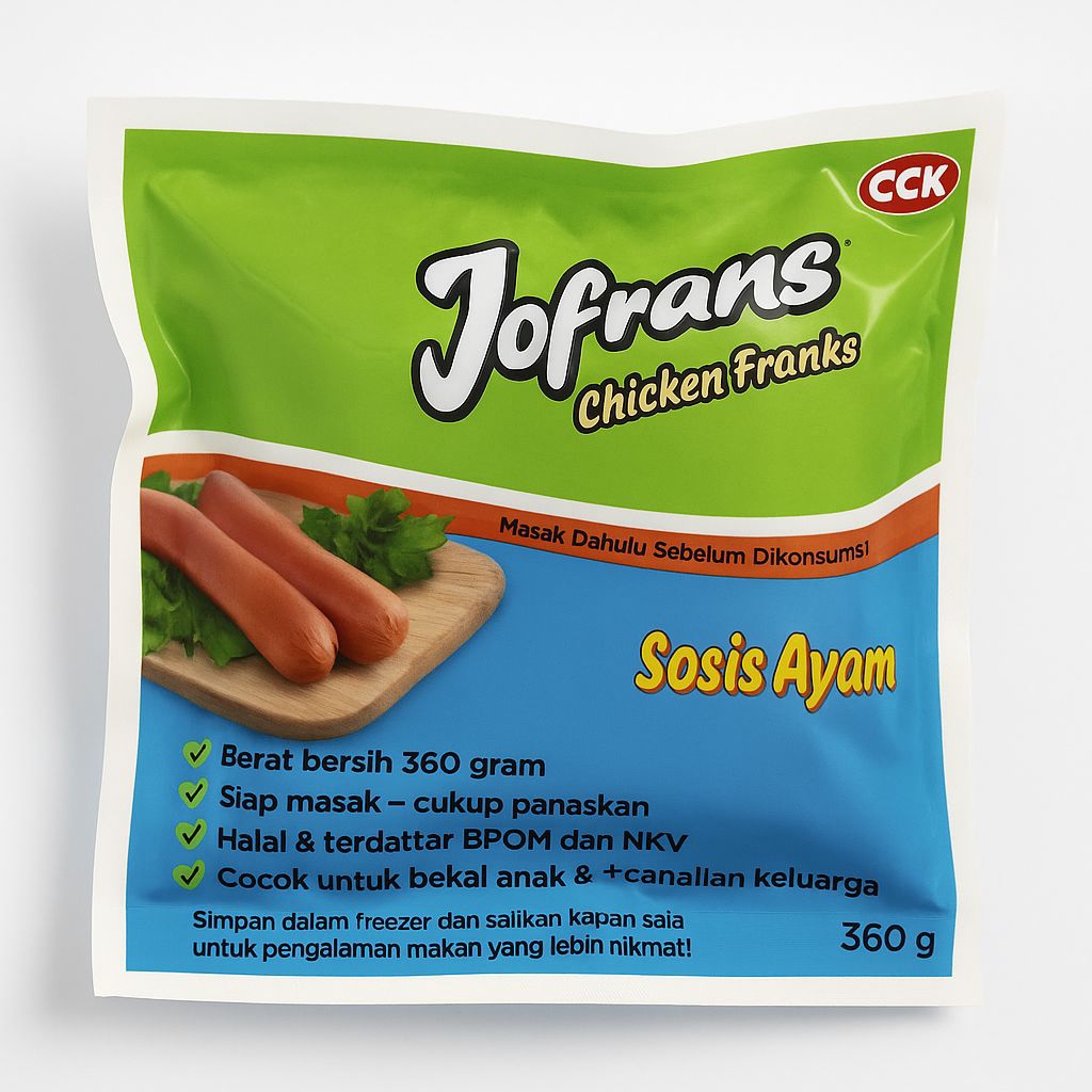 

CCK Jofrans Sosis Ayam 360g – Chicken Franks Lezat & Praktis