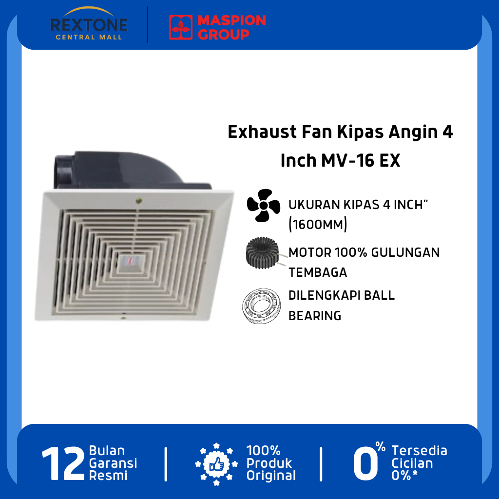 Maspion MV-16EX 4 Inch Exhaust Fan - Exhaust Maspion