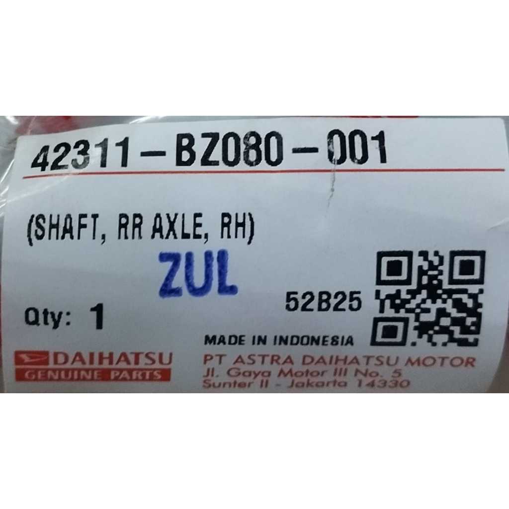 AS RODA BELAKANG KANAN DAIHATSU GREAT NEW XENIA / 42311-BZ080-001