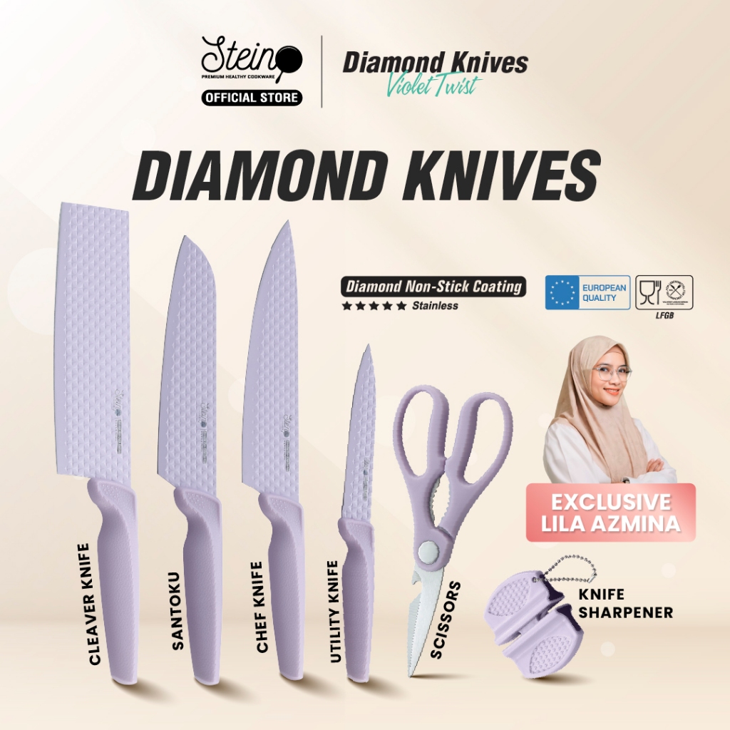 [EXCLUSIVE LILA AZMINA] STEIN Diamond Knives Set  - Pisau Set  6in1