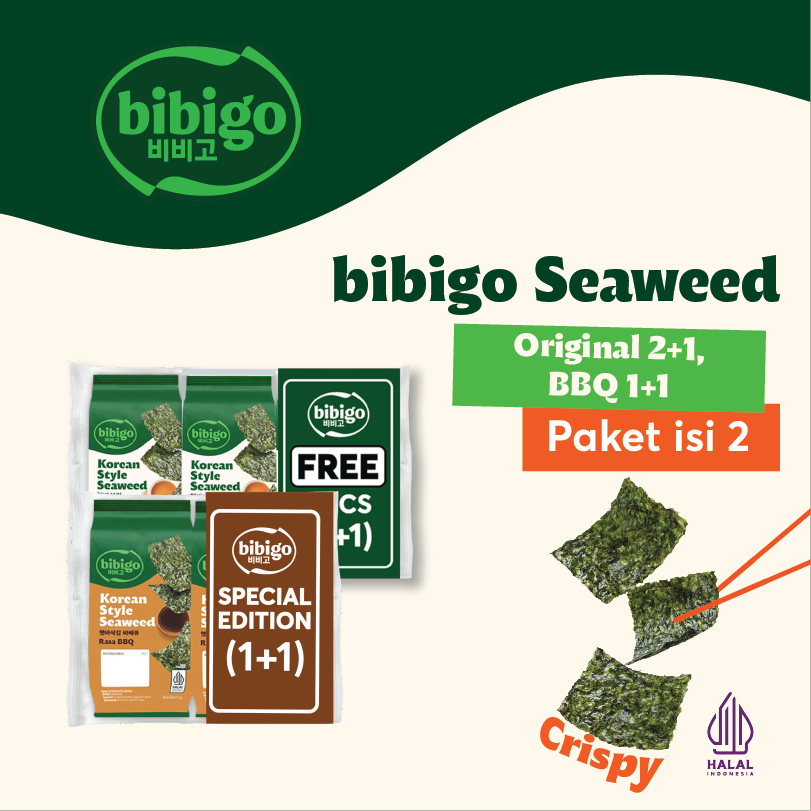 

Twinpack - bibigo Seaweed Original (2+1) + BBQ (1+1)
