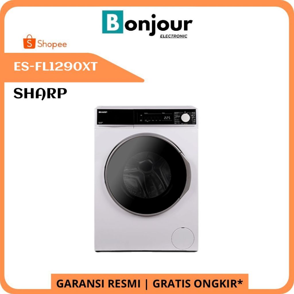Sharp ES-FL1290XT Mesin Cuci Front Loading 9KG Inverter Steam