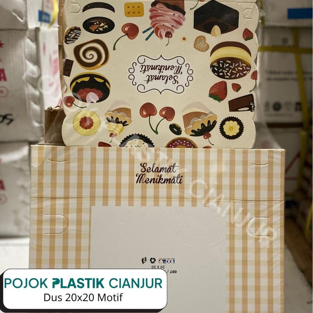 

Box Nasi Motif uk. 20x20 cm / Dus Snack Kotak Makanan Isi 100pcs