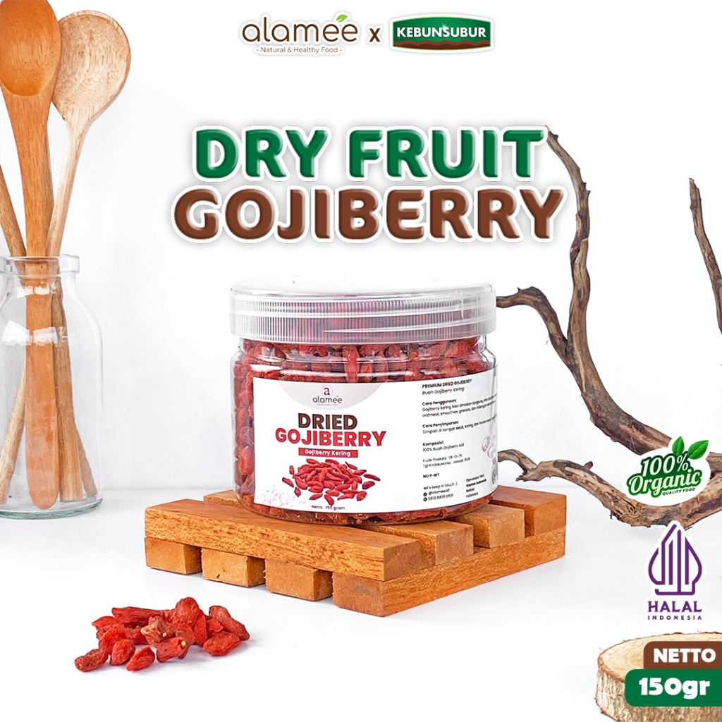 

ALAMEE Gojiberry Kering Cemilan Buah Sehat Rendah Kalori Dried Kici Kering 150gr kebunsubur