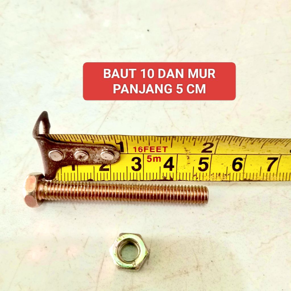 BAUT 10 DAN MUR PANJANG 5 CM