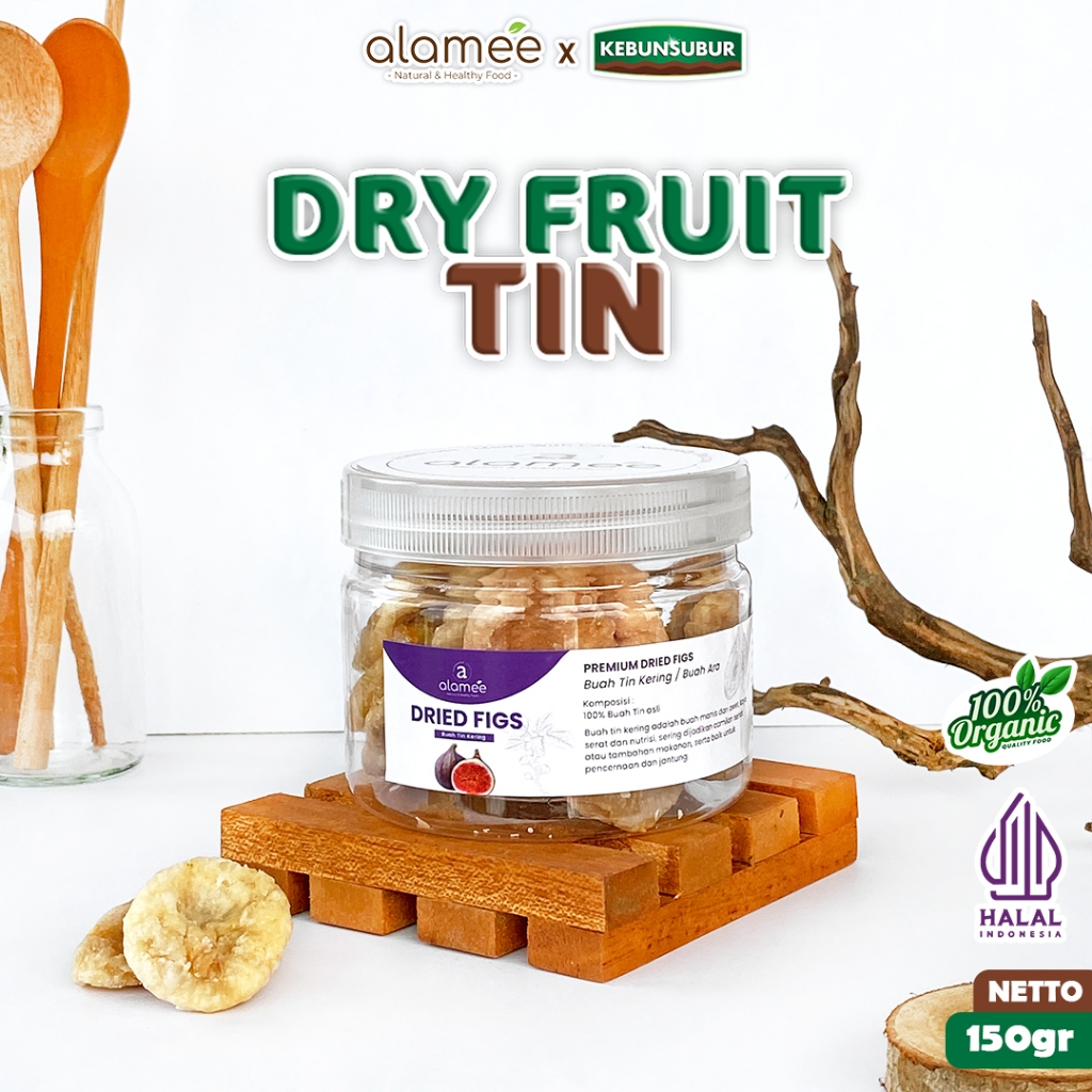 

ALAMEE Buah Tin Kering Cemilan Buah Sehat Dried Figs Buah Ara Kering Rendah Kalori 150gr kebunsubur