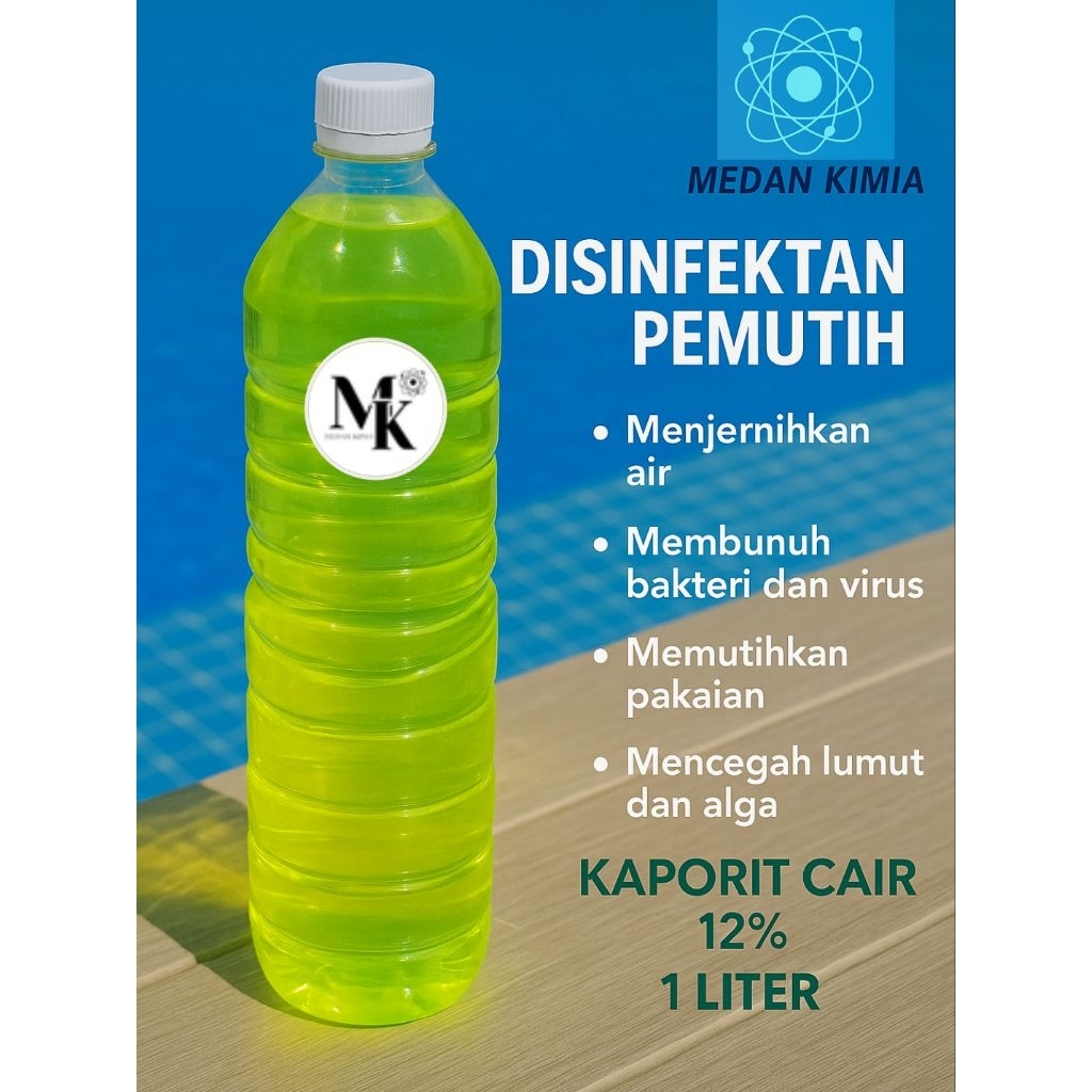 Kaporit Cair 12% 1 Liter / Sodium Hypochlorite
